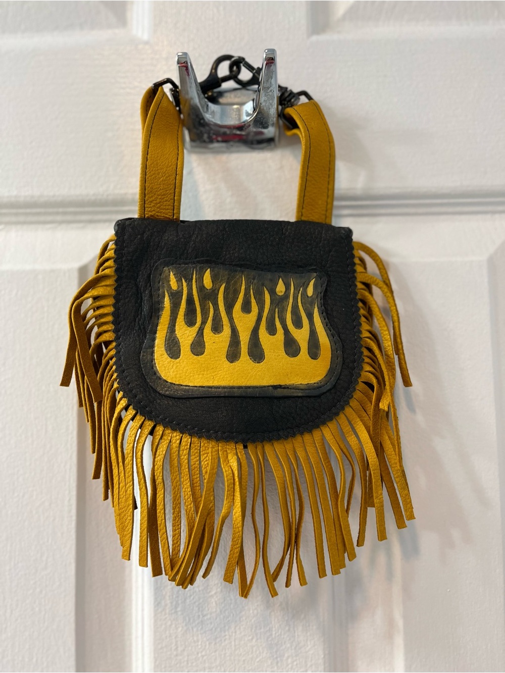 Leather Flame Fringe Mini Bag